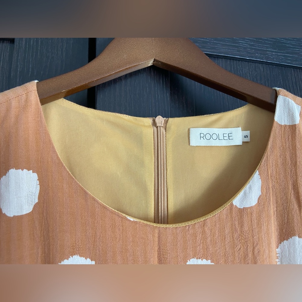 Roolee - The Josie Maxi Orange and White Polka Dot Dress - Picture 4 of 5